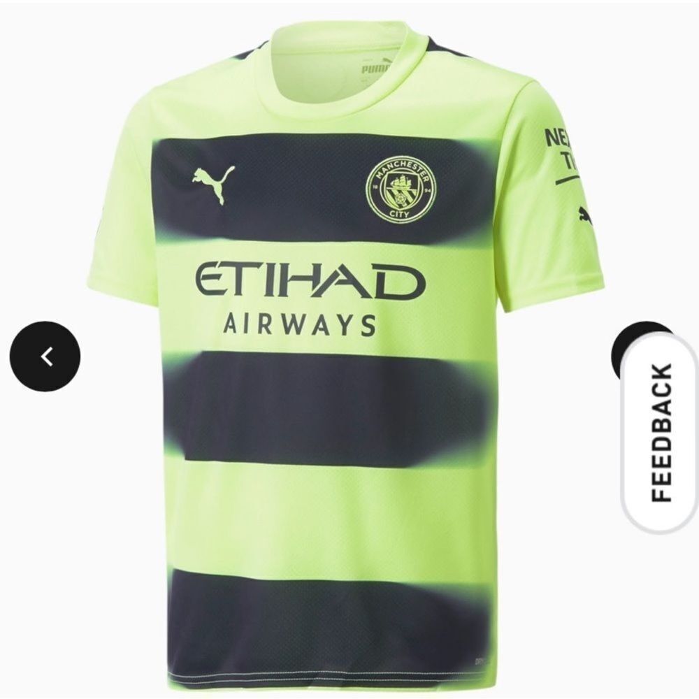 PUMA Manchester City F.C. Third '22/'23
Soccer Jersey Fizzy Light L‎ NWT